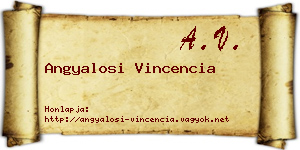 Angyalosi Vincencia névjegykártya